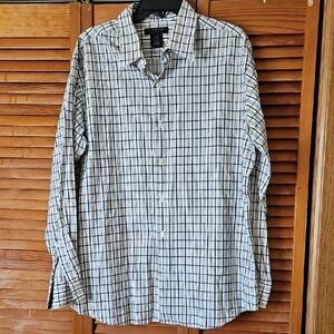 jf j.ferrar Men's Checkered Button-Down Shirt